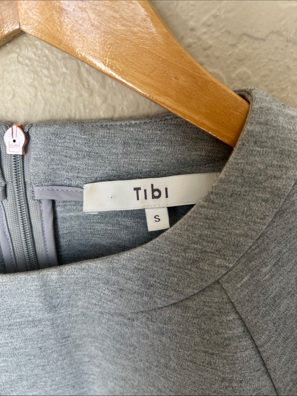Tibi grey zip back boxy crewneck sweatshirt S - Picture 4 of 9